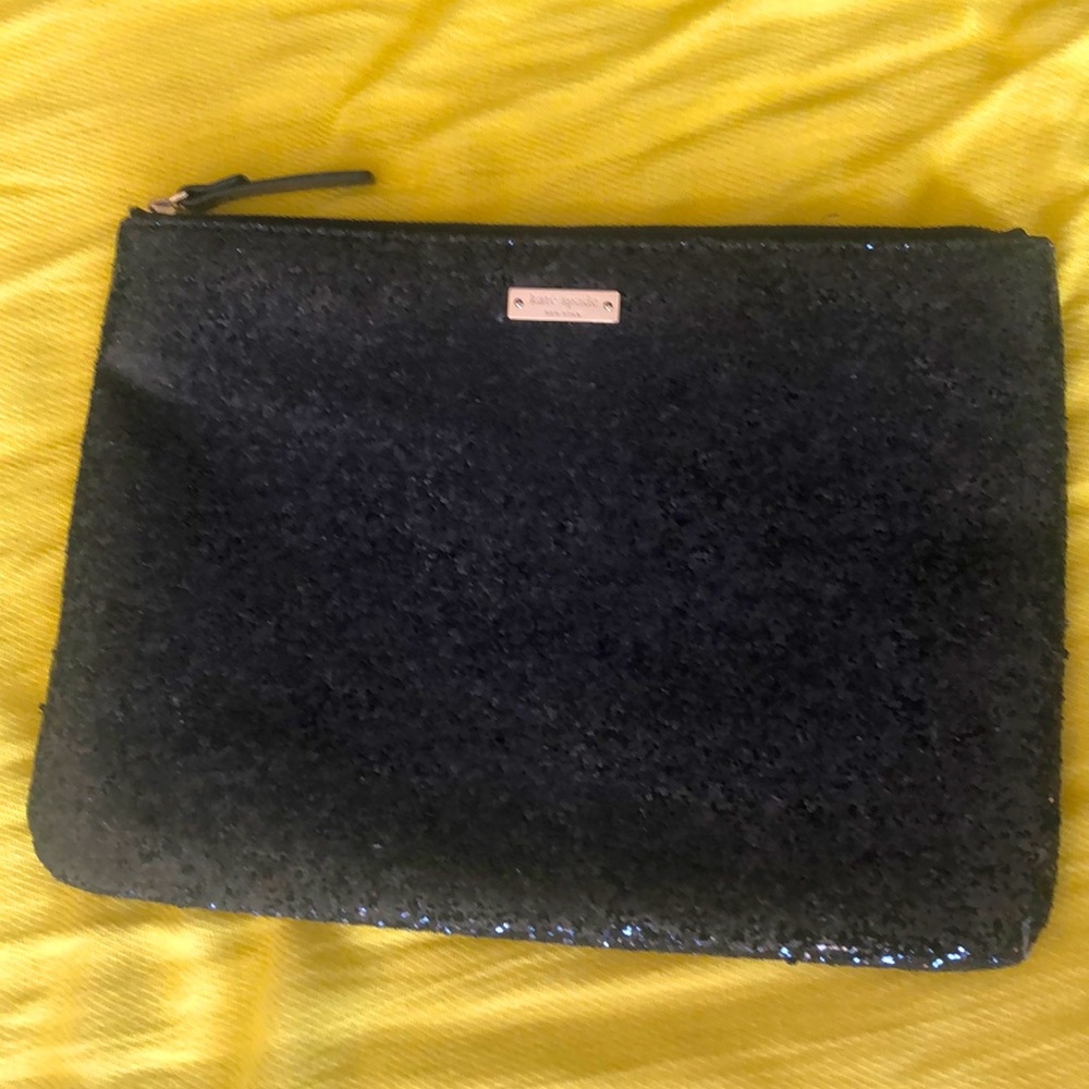 Black glitter Kate Spade clutch